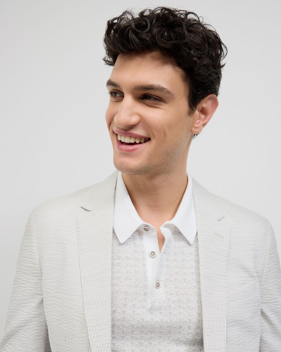 Striped Seersucker Blazer, Light Grey, hi-res